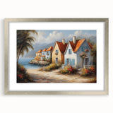 Textured abstract art print featuring a blend of muted gray and blue tones on a framed canvas, ideal for bedroom wall decor.