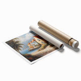 Extra large rolled print featuring a detailed floral design in soft pastel shades, ideal for classy bathroom wall art.