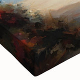 Black and white landscape art painting on stretched canvas depicting a series of houses, ideal for bedroom wall decor.