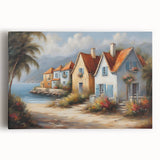 Black and white photo of assorted architectural designs on stretched canvas, ideal for kitchen wall art or bedroom ambiance.