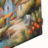 Large abstract wall art in mid-century modernist style on acrylic glass, with bold geometric shapes.