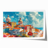 Rolled print of a minimalist floral design in soft pastel shades, ideal for art wall dining room or classy bathroom.