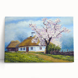 Black and white architectural sketch of houses on stretched canvas, suitable as kitchen wall art or for bedroom ambiance.