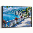 Black and white wall art of vintage-style landscape paintings on framed canvas, suitable for bedroom decor.