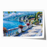 Extra large rolled print of a floral design in soft pastel shades, ideal for dining room wall art.