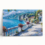 Black and white photo of various architectural houses on large stretched canvas, suitable for kitchen wall art.