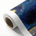 Art Deco-style poster featuring geometric patterns and soft pastel colors on rolled canvas, ideal for nursery wall art.