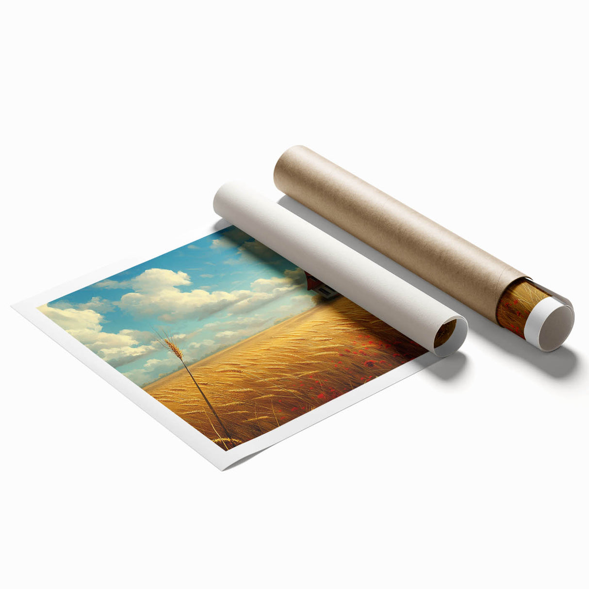 Extra large rolled print featuring a floral art design in muted pastels, ideal for classy bathroom wall art.