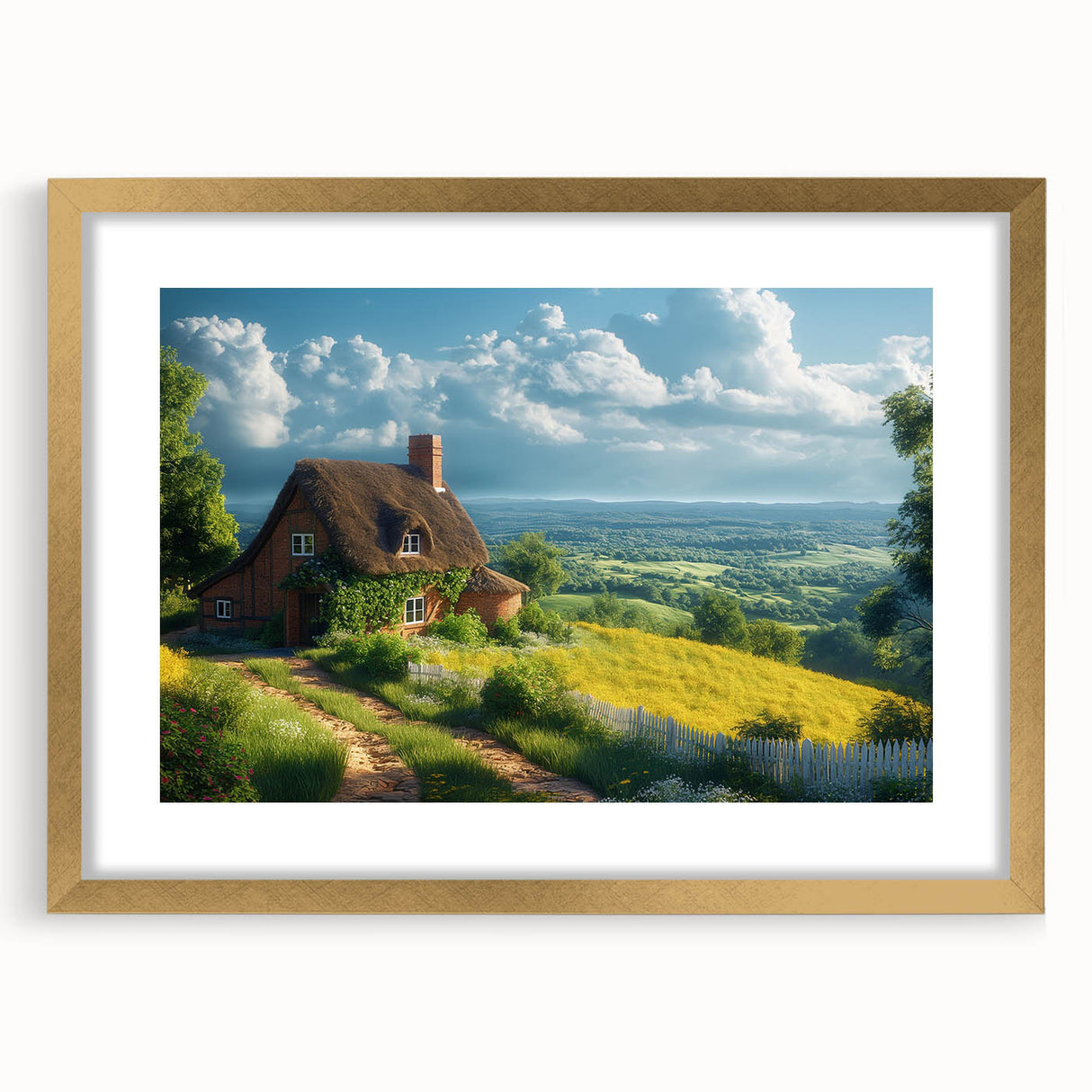 Extra large abstract art print featuring textured design in neutral tones, framed in gold, ideal for living room decor.