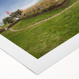 Art Deco poster featuring geometric patterns and metallic gold accents on a rolled canvas, suitable for dining room wall art.