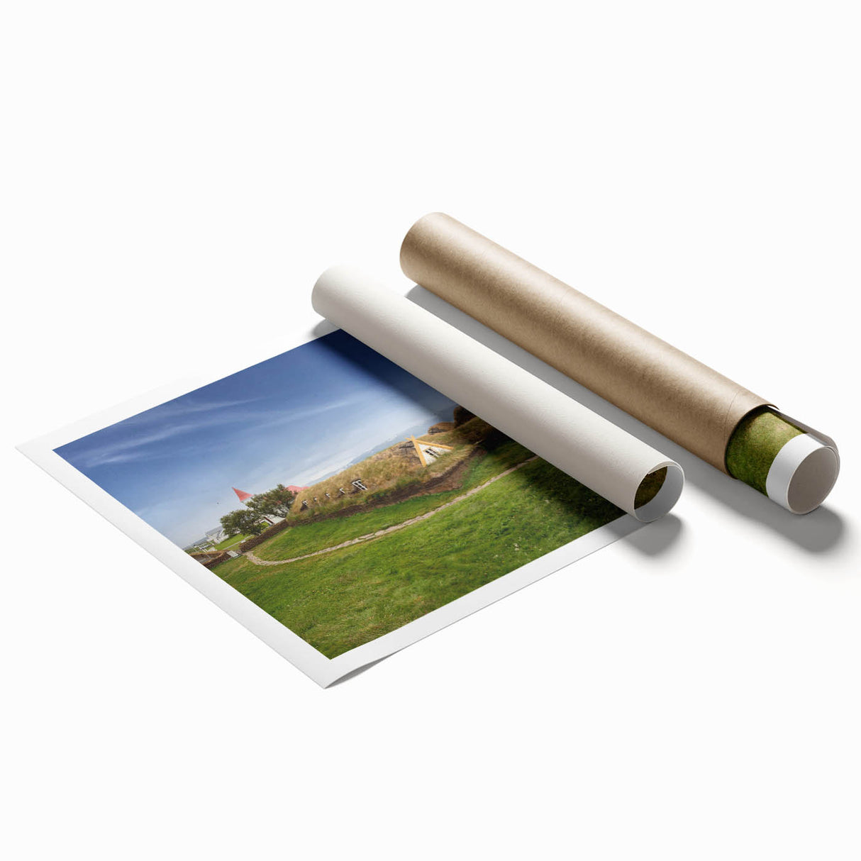 Extra large rolled print featuring a detailed floral design in pastel shades, ideal for classy bathroom wall art.
