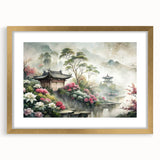 Extra large abstract art print with textured design in neutral tones, framed in gold, ideal for living room decor.