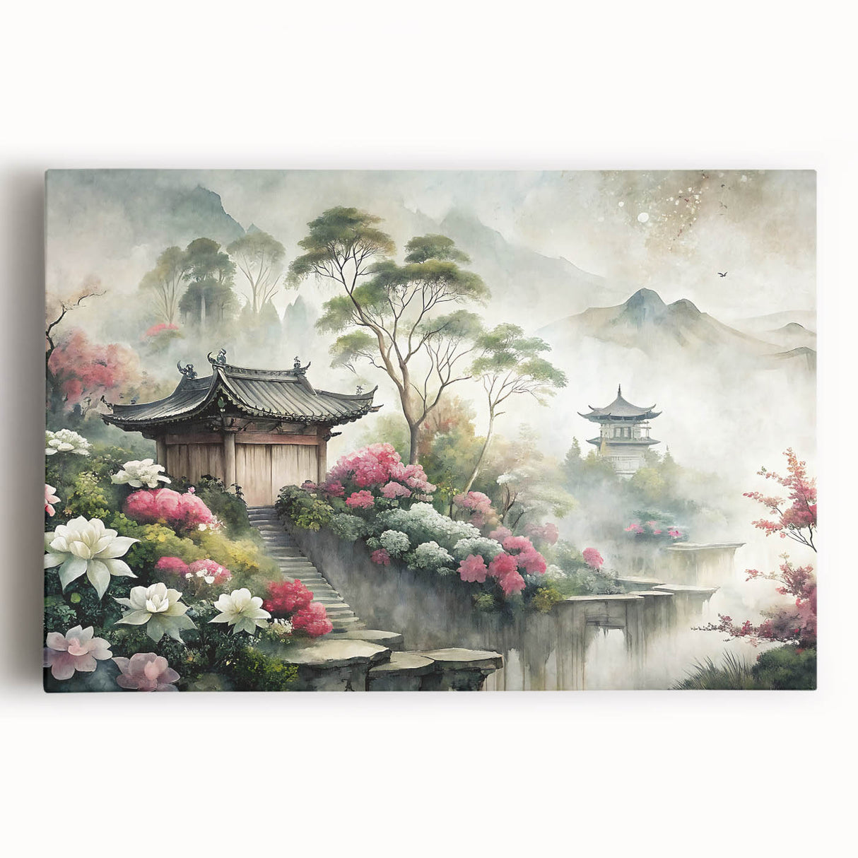 Black and white photo of diverse architectural house designs on stretched canvas, ideal for kitchen wall art.