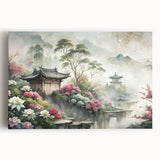 Black and white photo of diverse architectural house designs on stretched canvas, ideal for kitchen wall art.