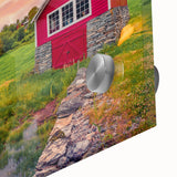 Mid-century modernist large abstract wall art in muted earth tones on acrylic glass, ideal for dining room ambiance.