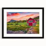 Extra large abstract art print featuring vibrant, colorful textured design on a black framed canvas.