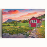 Black and white architectural line drawing on stretched canvas, featuring a series of houses, ideal for kitchen wall art.