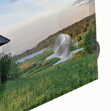 Large abstract wall art featuring mid-century modernist design in acrylic glass, ideal for dining room ambiance.