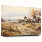 Large abstract wall art on acrylic glass featuring a variety of geometric shapes in muted earth tones.