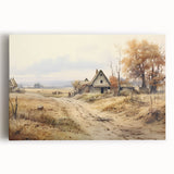 Black and white photo of diverse architectural house designs on stretched canvas, ideal for kitchen art.