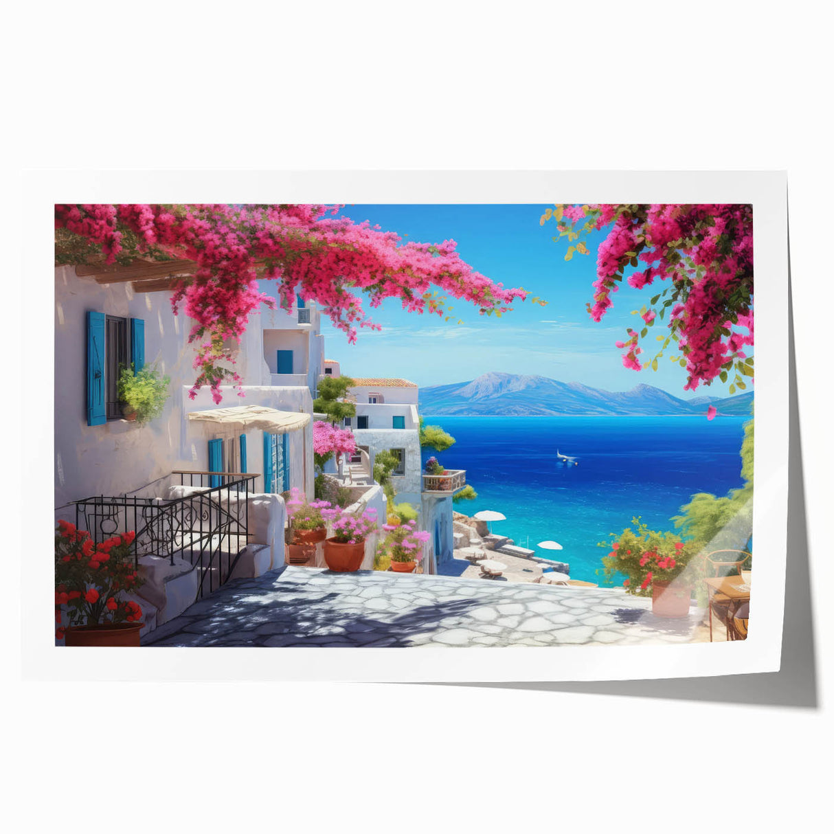 Extra large rolled print of a floral art design featuring soft pastel shades, ideal for dining room wall decor.