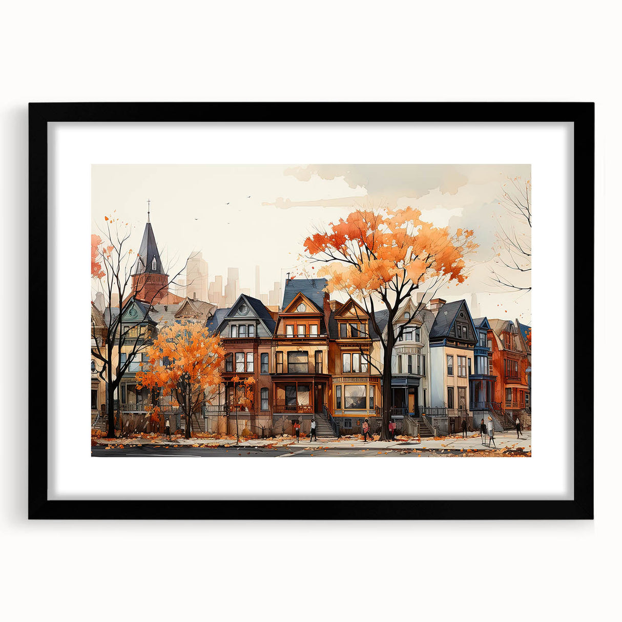Extra large abstract art print featuring textured, colorful art with vibrant hues on a framed black canvas.