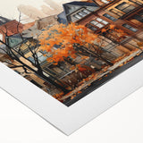 Art Deco poster featuring symmetric architectural designs in monochrome shades on rolled canvas.