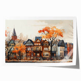 Extra large rolled print of a minimalist floral design in muted tones, ideal for dining room wall art.