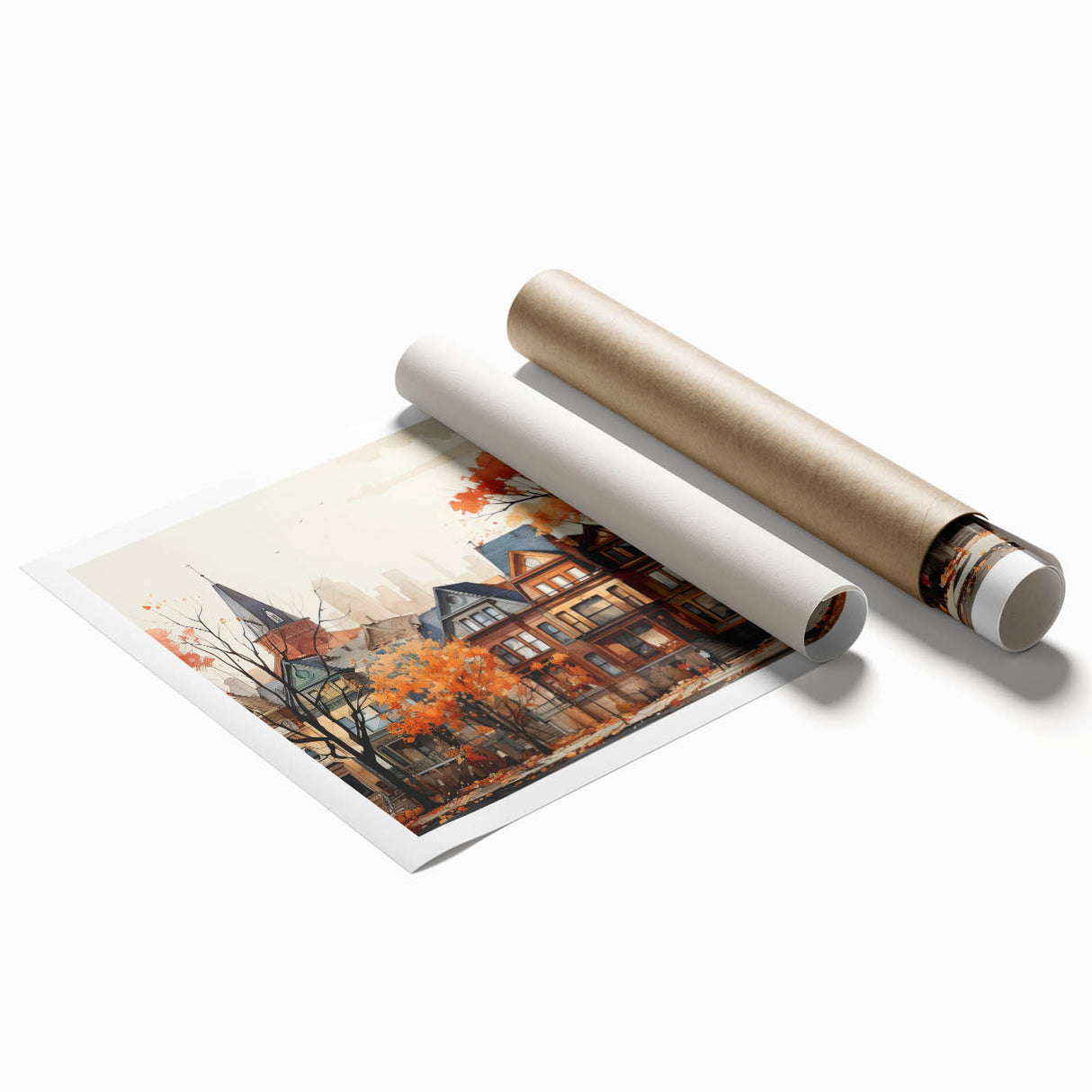 Extra large rolled print featuring a floral design in muted tones, ideal for classy bathroom or large living room wall art.