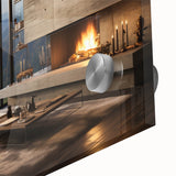 Large abstract wall art in mid-century modernist style on acrylic, featuring geometric shapes in earth tones.