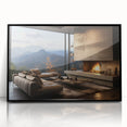 Large abstract wall art in black and white tones, framed acrylic, ideal for modern art wall decor.