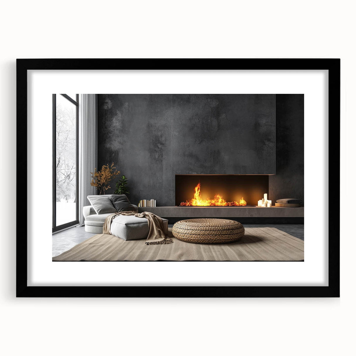 Extra large abstract art print featuring a textured design with vibrant, colorful hues on a black framed canvas.