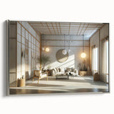 Landscape art painting on framed canvas depicting a vintage black and colorful cityscape, ideal for office decor.