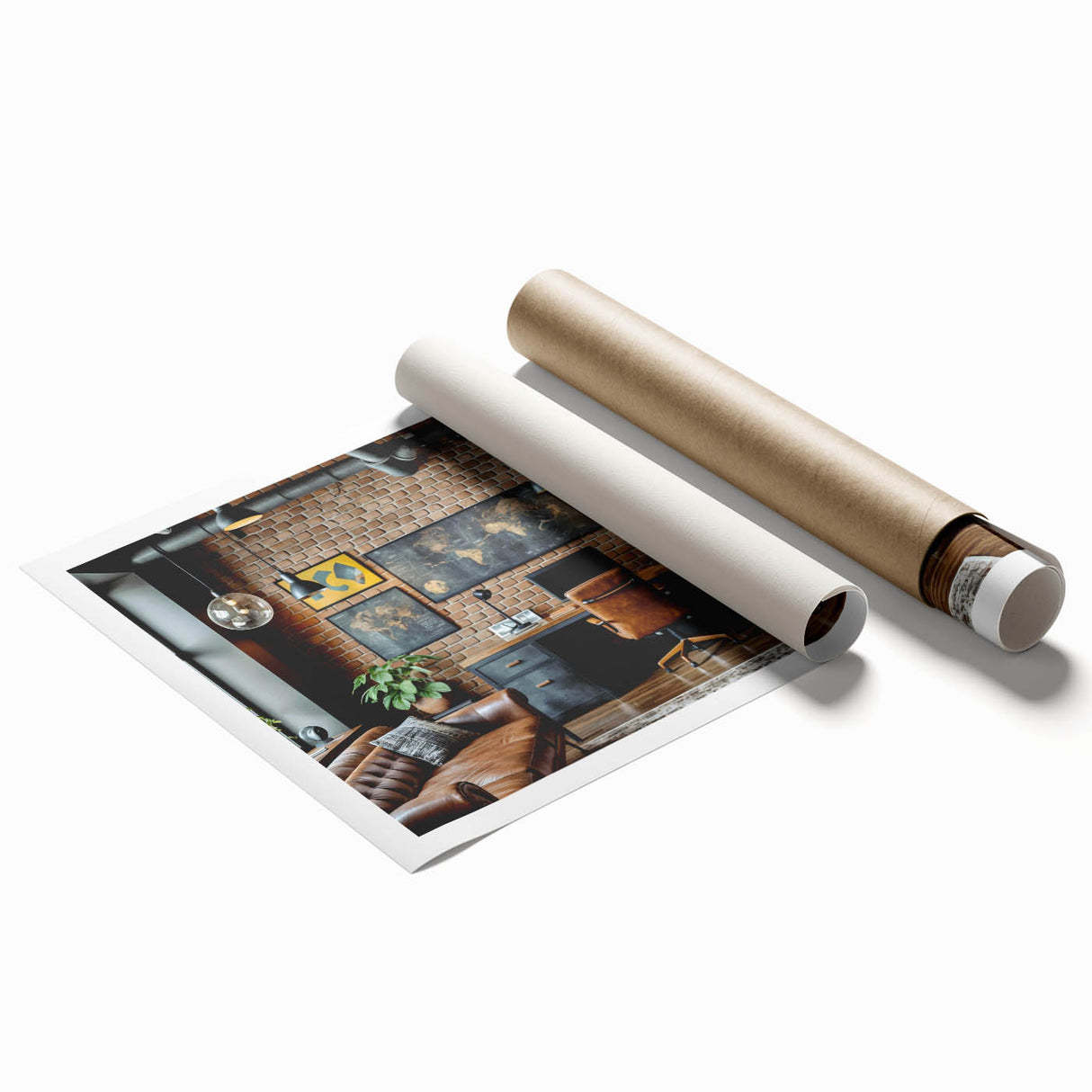 Extra large rolled print featuring a minimalist floral design in muted tones, suitable for classy bathroom wall art.