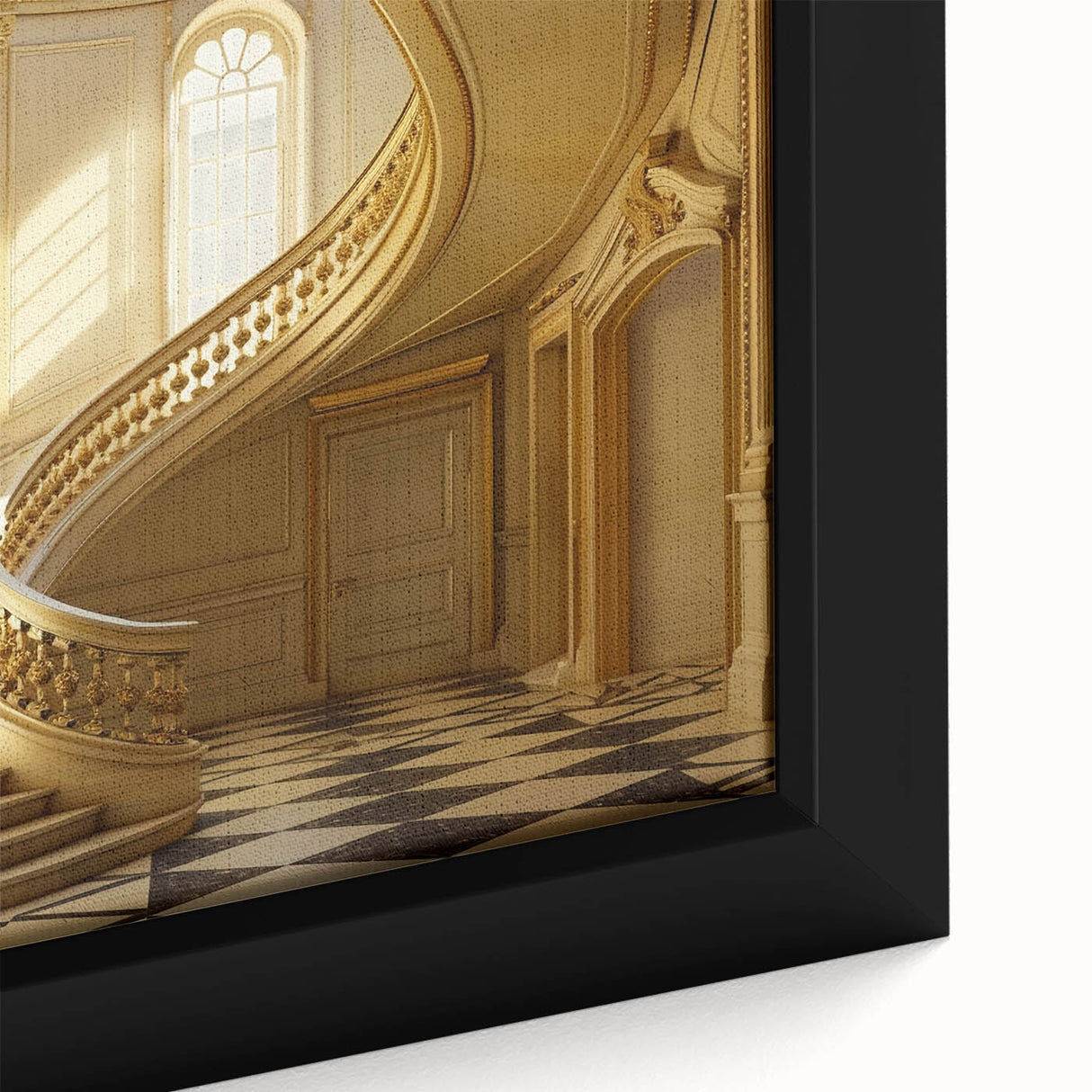 Extra large black wall art on canvas featuring a textured, colorful abstract design, ideal for living room decor.
