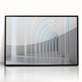 Large abstract wall art featuring swirling black and white patterns, framed in black acrylic.