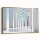 Framed canvas featuring a black and white vintage landscape painting, ideal for bedroom wall decor.