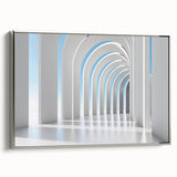 Framed canvas landscape art painting featuring a vintage black and colorful cityscape, ideal for office decor.