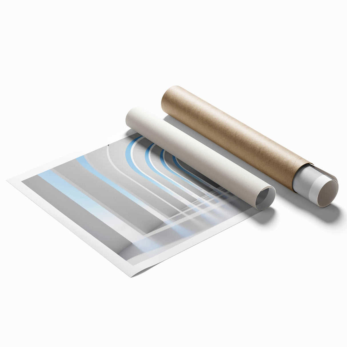 Extra large rolled print featuring a detailed floral design in pastel shades.