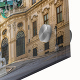 Large abstract wall art in mid-century modernist style, featuring muted earth tones on acrylic glass.