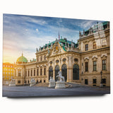 Large abstract wall art on acrylic glass, featuring dynamic swirls in blue and gray tones.