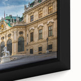 Extra large framed canvas featuring a black textured abstract design with colorful art elements, ideal for living room decor.