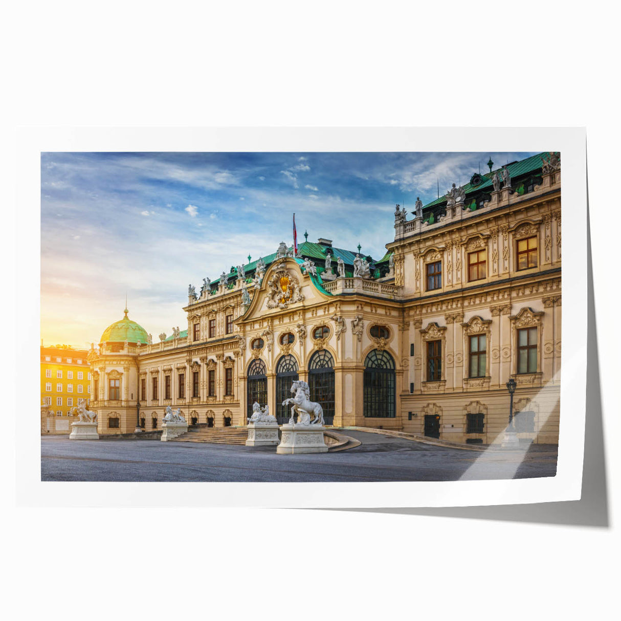 Extra large rolled print of a floral art design in vibrant colors, ideal for dining room wall decor.