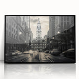 Large abstract wall art featuring geometric shapes in muted earth tones on acrylic, framed in black.
