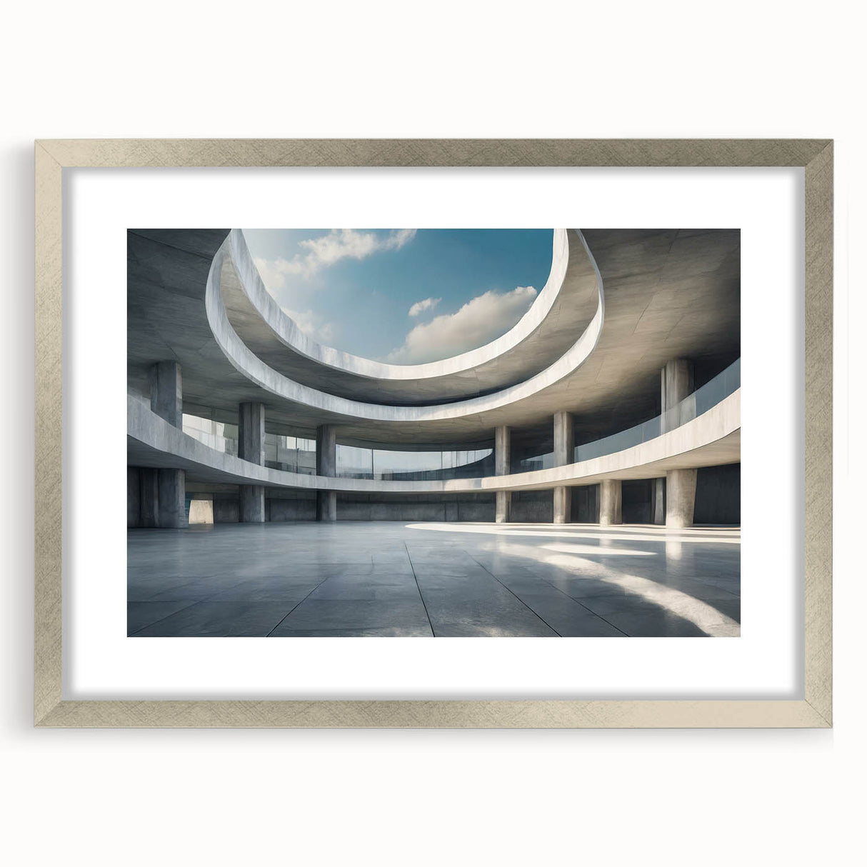 Textured abstract art print in silver frame, featuring muted earth tones, ideal for modern bedroom ambiance.