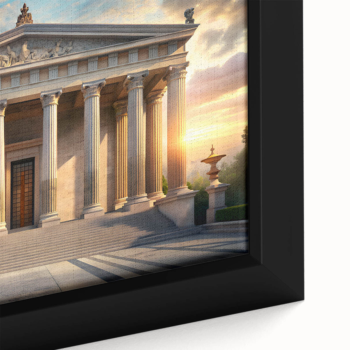 Extra large black wall art on canvas featuring a close-up of textured, colorful abstract design.