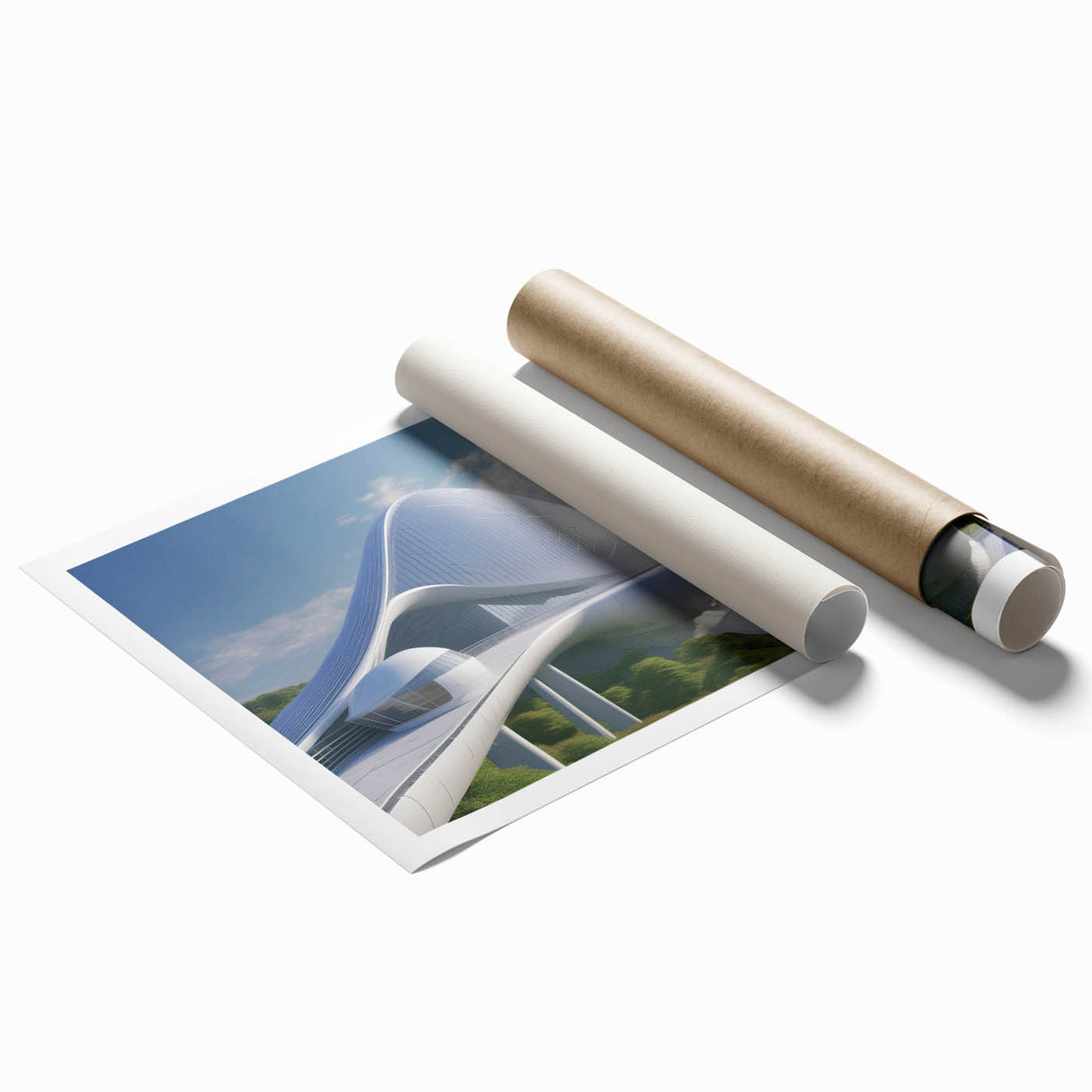 Extra large rolled print of a floral art design in muted earth tones, ideal for classy bathroom wall art.