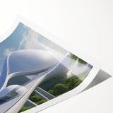 Extra large wall art featuring line art flowers in black on white, rolled print, ideal for large living room wall decor.