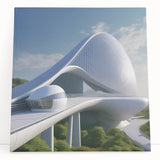 Large art of a black and white landscape painting on stretched canvas, suitable for bedroom wall decor.