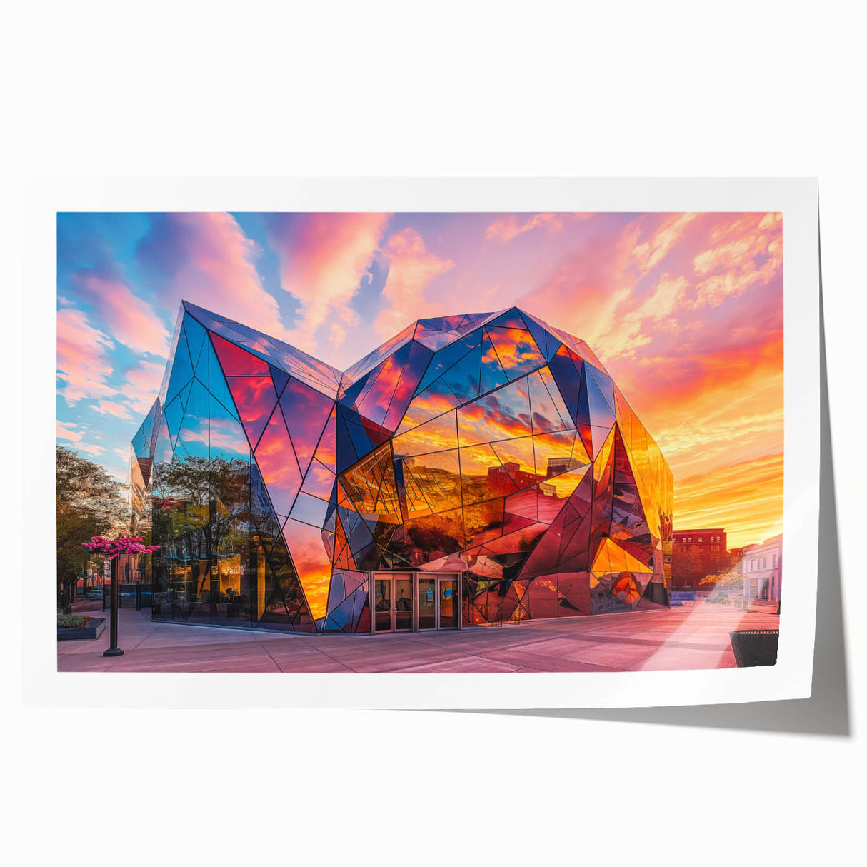 Extra large rolled print featuring a floral design in soft pastel shades, ideal for art wall dining room.